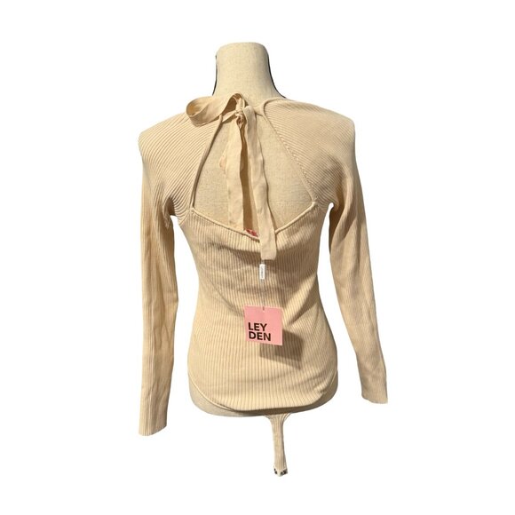 NWT Leyden Cream Knit Bodysuit Size M - Picture 3 of 6